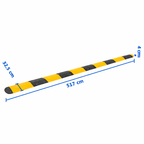 Yellow and black rubber traffic speed bump measuring 517 x 32.5 x 4 cm, designed for safety, by RubberXL.