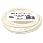 Kleine rollen rond snoer 3x1,5 mm² wit 5 meter