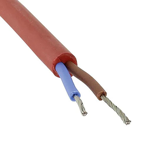Siliconenkabel SIHF 2-aderig 180 °C - 2x1,5 mm² / 100 meter ring (SKU 17162)