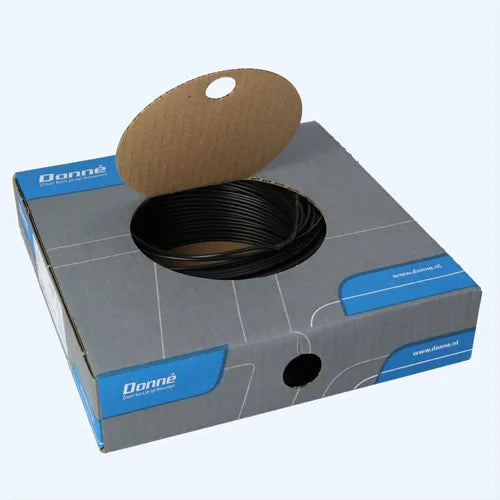 Black Donné VD wire 1.5 mm² Eca, 100 meters coil, insulated electrical cable for wiring and electrical installations.