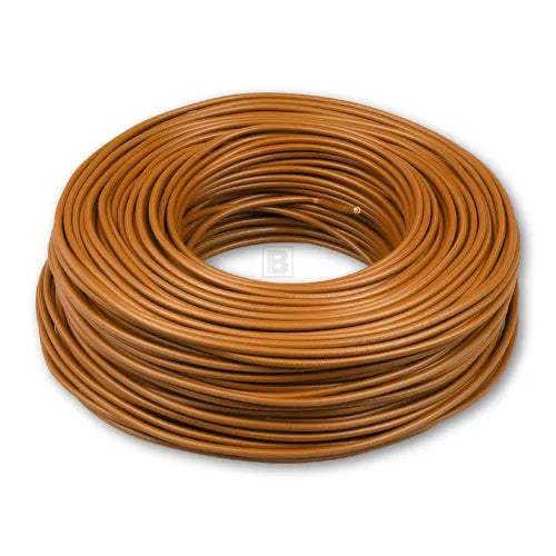 Donné VD draad 2.5 mm² Eca electrical wire coiled on a spool, 100-meter length for electrical installations.
