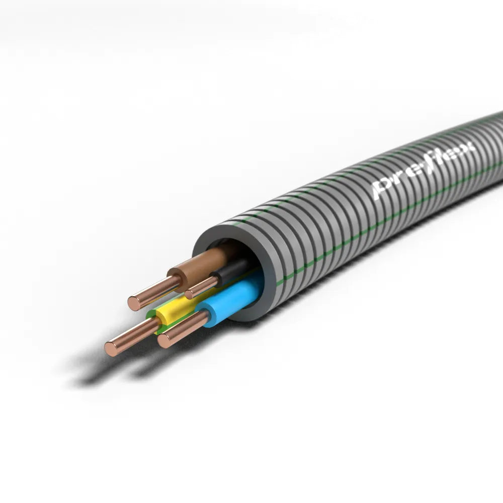 Flexpijp 5/8 + VD 3x2.5mm² + 1x1.5mm² 16mm - 100 meter