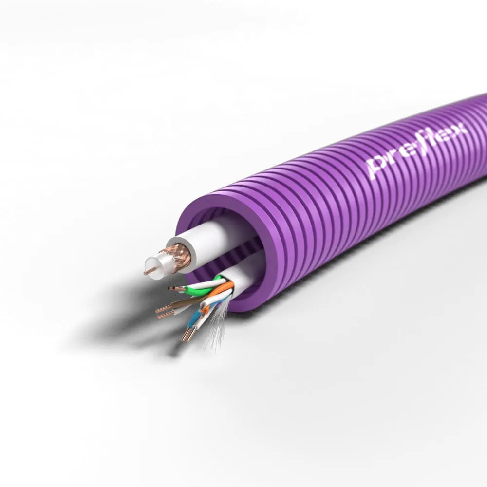 Flexpijp 3/4 UTP CAT6 + COAX 75 kabel 20mm - 100 meter