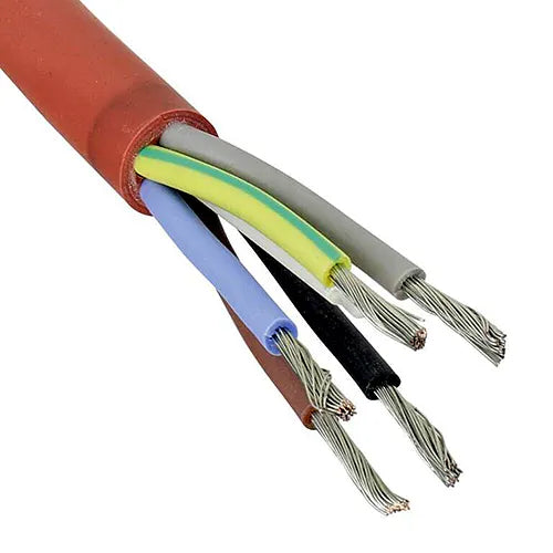 Siliconenkabel SIHF 5-aderig 180 °C - 5x2,5 mm² / 100 meter ring (SKU 17514)