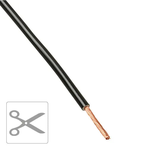 Montagesnoer H07V2-K 90°C 2,5mm² zwart kniplengte per meter