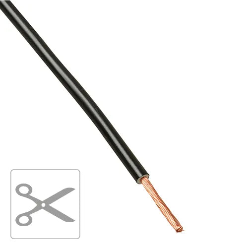 Montagesnoer H07V2-K 90°C 6mm² zwart kniplengte per meter