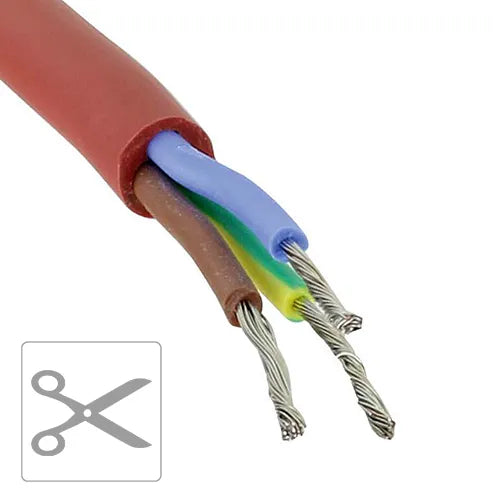 Siliconenkabel SIHF 3-aderig 180 °C - 3x1,0 mm² / Kniplengte per meter (SKU 19204)