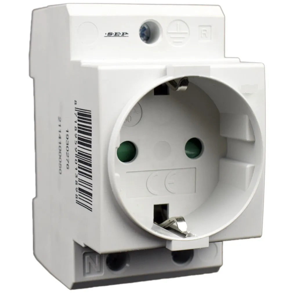 DIN-rail wandcontactdoos met randaarde voor groepenkast 16A 250V