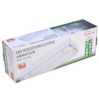 OFX LED noodverlichting opbouw 1.1W met 4 pictogramstickers, geschikt voor nood- en continu gebruik, geïnstalleerd op muur