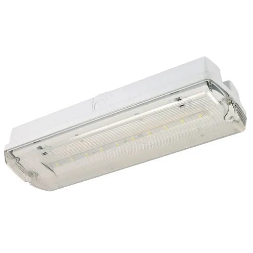 OFX LED noodverlichting opbouw 1.1W met 4 pictogramstickers voor nood en continu gebruik, zichtbaar in de afbeelding