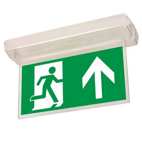 OFX vluchtwegaanduiding pictogram with kap, clear fire escape sign for emergency exit guidance