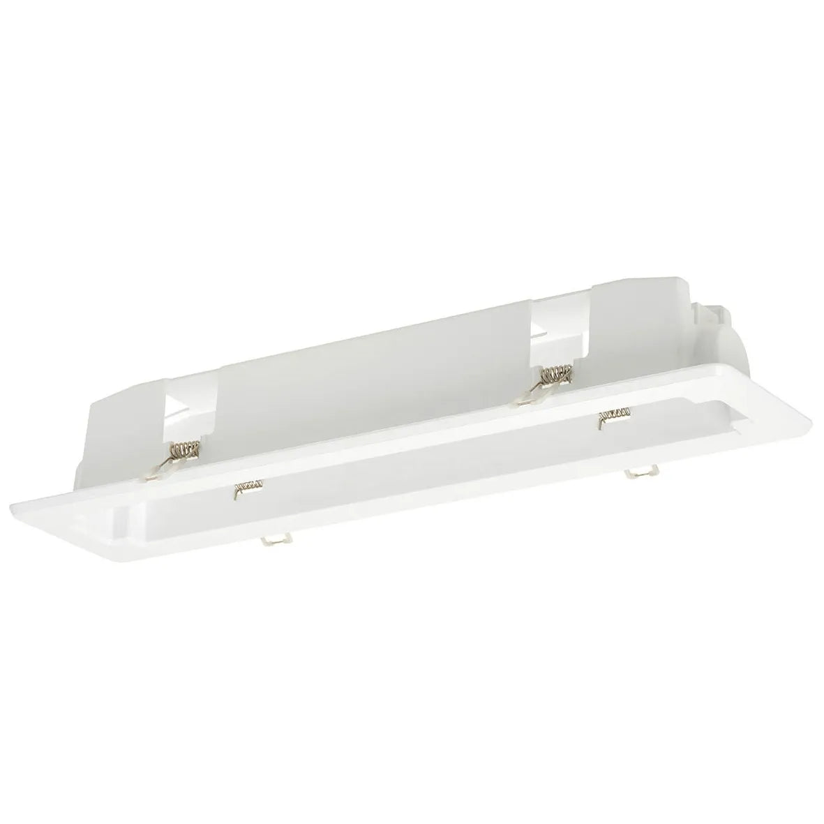 OFX inbouwframe voor noodverlichting 27539, geschikt voor installaties, with visible metal frame and mounting brackets.