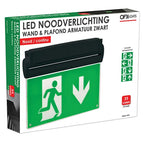 OFX LED emergency lighting wand and ceiling unit, continuous emergency light with 3-hour duration, suitable for safety applications.