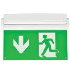 OFX LED emergency lighting fixture for wall and ceiling, white, with 3-hour continuous or emergency lighting.