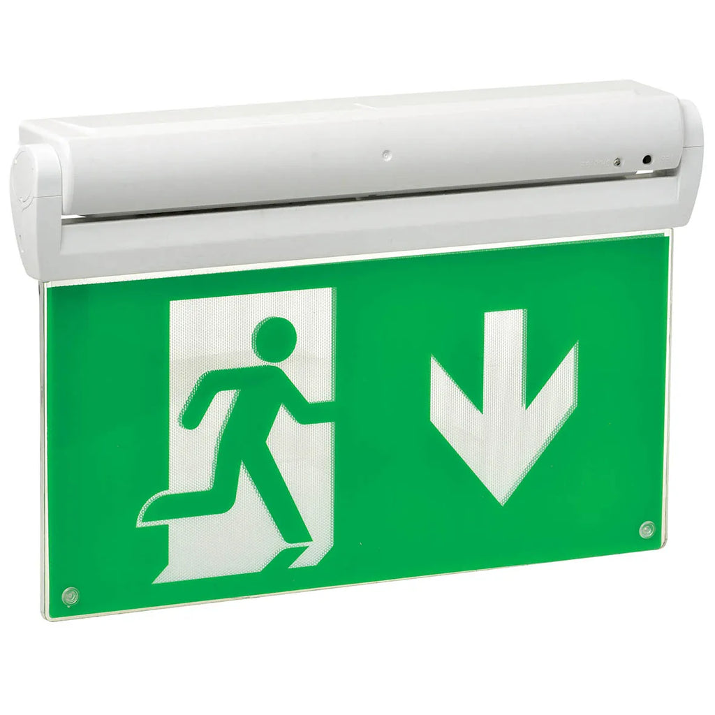 OFX LED emergency lighting for wall and ceiling, white, with 3-hour continuous backup, suitable for safety and emergency use