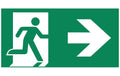 MacBright pictogram vluchtwegaanduiding sticker for emergency lighting, showing clear directional arrow and safety symbol.