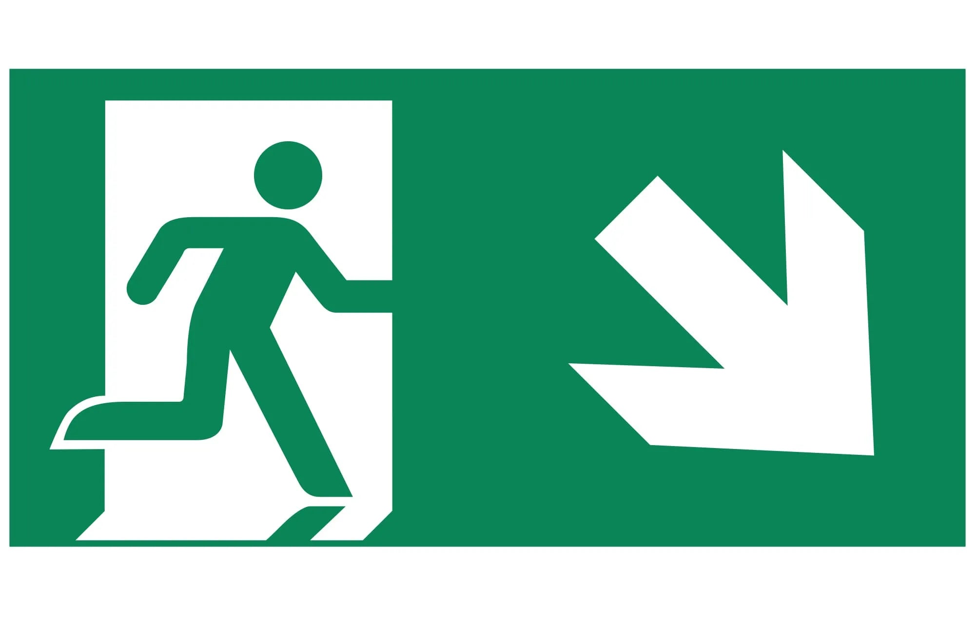 MacBright pictogram vluchtwegaanduiding sticker for emergency lighting, showing clear exit route symbols in bright colors.