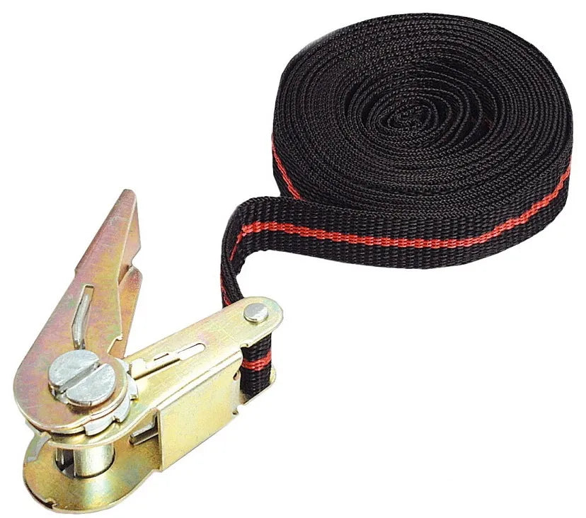 Spanband met ratel 5 meter - Zwart
