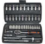 Dopsleutelset 46-delig in koffer 1/4 inch