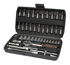 Dopsleutelset 46-delig in koffer 1/4 inch