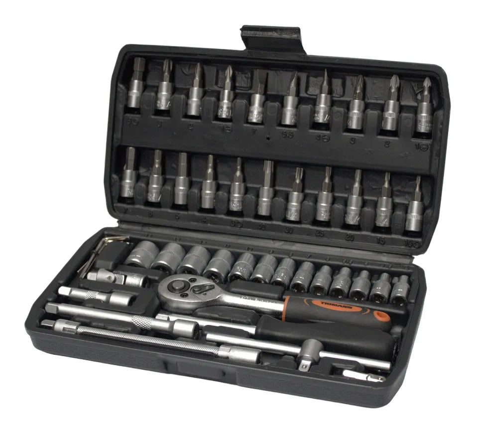 Dopsleutelset 46-delig in koffer 1/4 inch