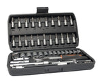 Dopsleutelset 46-delig in koffer 1/4 inch