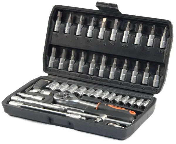 Dopsleutelset 46-delig in koffer 1/4 inch