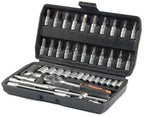 Dopsleutelset 46-delig in koffer 1/4 inch