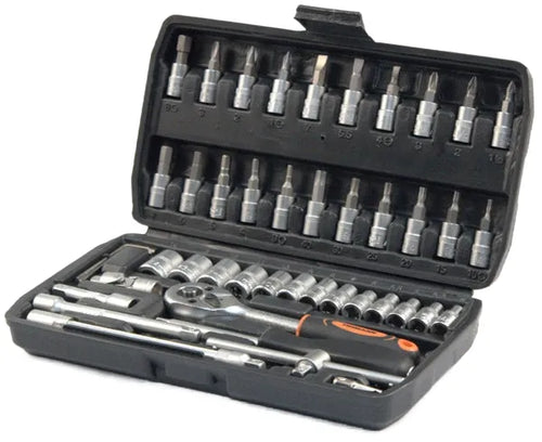 Dopsleutelset 46-delig in koffer 1/4 inch