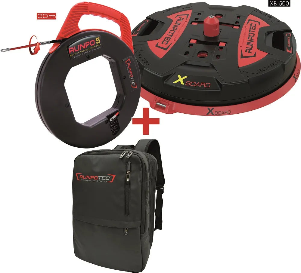 X Board XB500 kabelafrolset met RUNPO 5 trekveer en rugzak