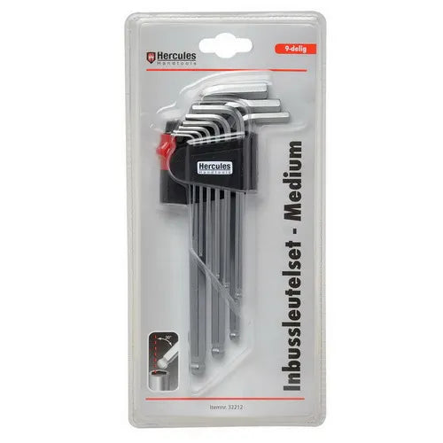 MVC Tools inbussleutelset 9-delig medium rood