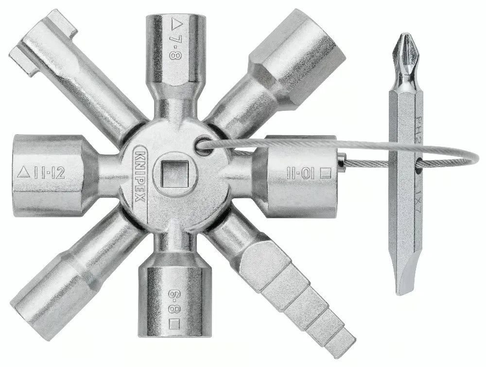 Multifunctionele sleutel TwinKey 8-delig metaal