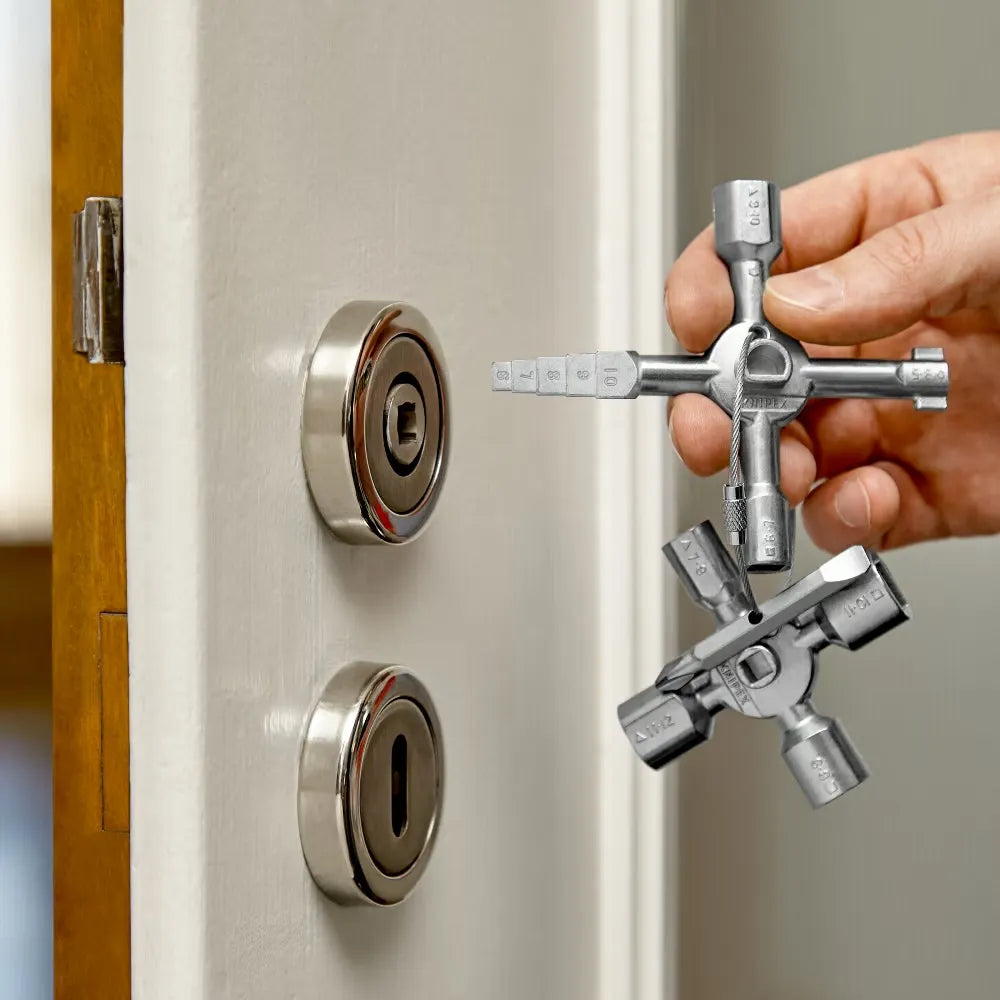 Multifunctionele sleutel TwinKey 8-delig metaal