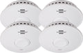 Wireless smoke detector set with four Brennenstuhl Rookmelders, compact design, and battery-powered operation.