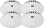 Wireless smoke detector set with four Brennenstuhl Rookmelders, compact design, and battery-powered operation.