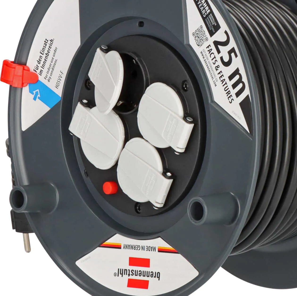 Brennenstuhl Garant E kabelhaspel 25 meter 4V IP20 3x1,5 mm² H05VV-F