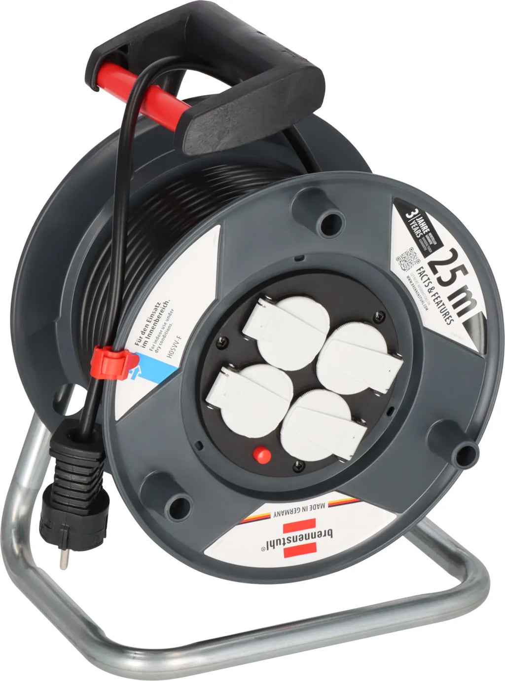 Brennenstuhl Garant E kabelhaspel 25 meter 4V IP20 3x1,5 mm² H05VV-F
