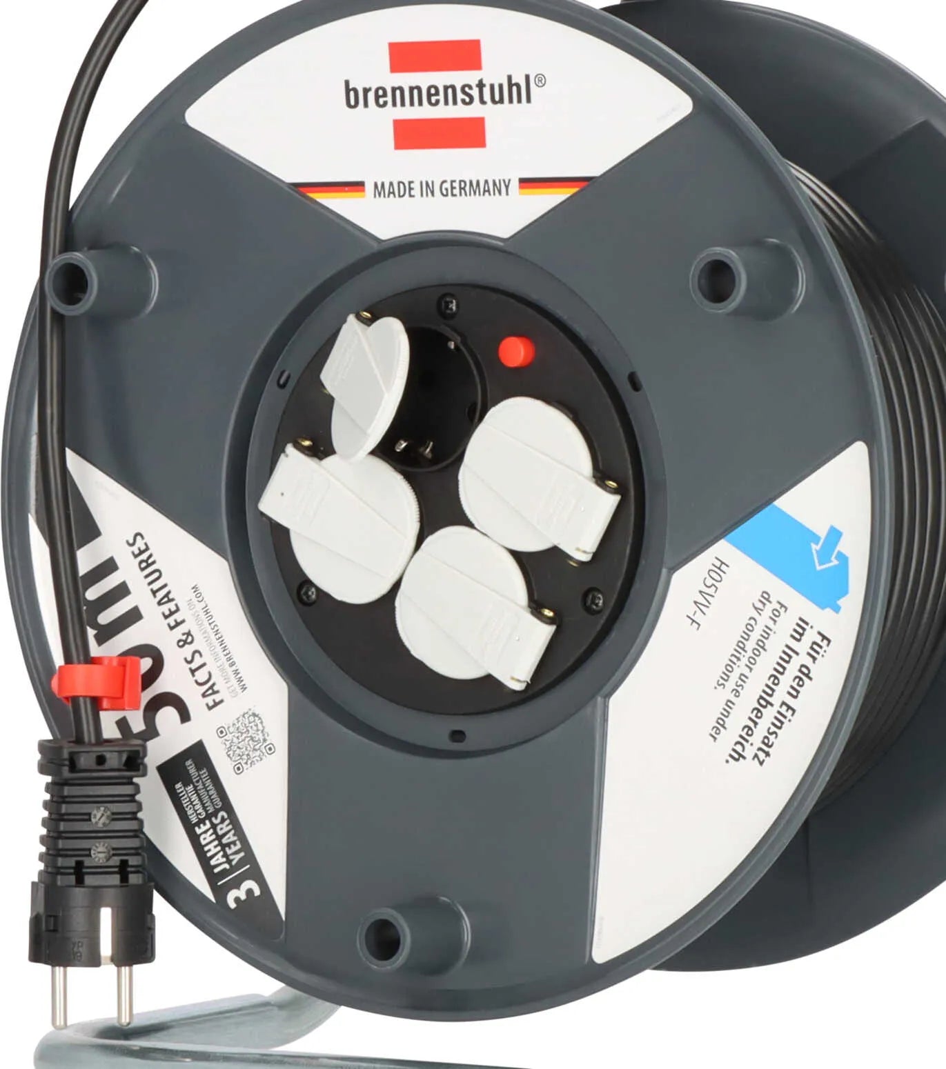 Brennenstuhl Garant E kabelhaspel 50 meter 4V IP20 3x1,5 mm² H05VV-F