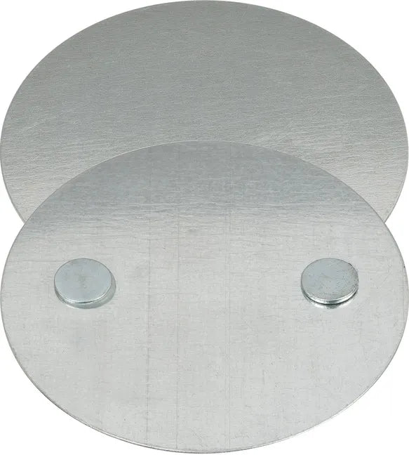 Brennenstuhl magnetic mounting plate for smoke detector, showing the sleek black metal design and attachment mechanism.