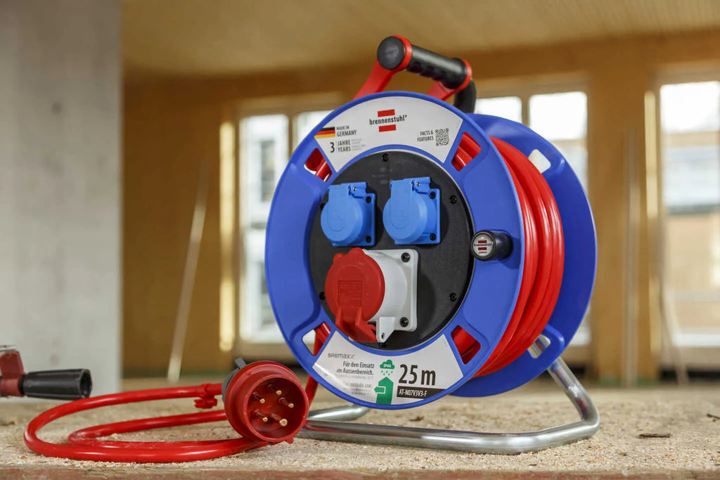 Brennenstuhl krachtstroomkabelhaspel 25 meter with 3-phase 5x1.5mm² CEE 16A power cable reel for industrial use