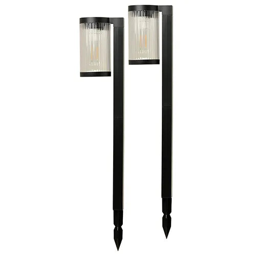 Solar tuinlantaarn set 2 stuks zwart