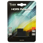 Trax HDMI-adapter male to female left black, compact HDMI connector for seamless device connection.