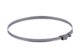 Stainless steel hose clamp Ø 60-165mm from Nedco, quick-release clamp for flexible hoses, shown in close-up.