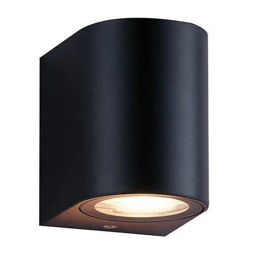 Ronde GU10 buitenlamp zwart Down 3000K IP44
