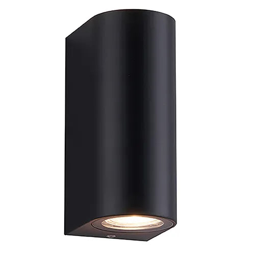 Ronde GU10 buitenlamp zwart Up-down 3000K IP44