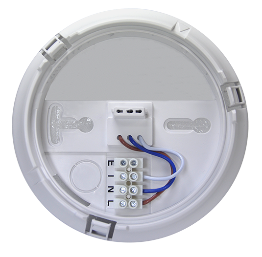 FireAngel Push-Fit opbouwsokkel for fire alarm mounting, durable plastic base with push-fit connection, gray color, model BW-PF-T.