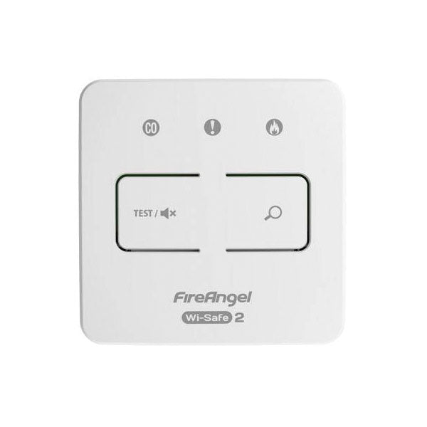 FireAngel WiSafe location switch (Locatieschakelaar) for fire safety systems, shown in the image.