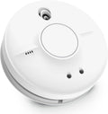 FireAngel SW10-EUT 230V smoke detector with 9V lithium backup, interconnected fire alarm unit, mounted on wall.