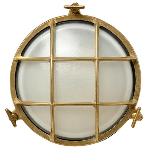 Prof Bulleye rond 40W E27 mat glas + messing korf IP64