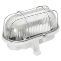 NOVA Bulleye buitenlamp 20 cm E27 glas met stalen korf IP44 wit
